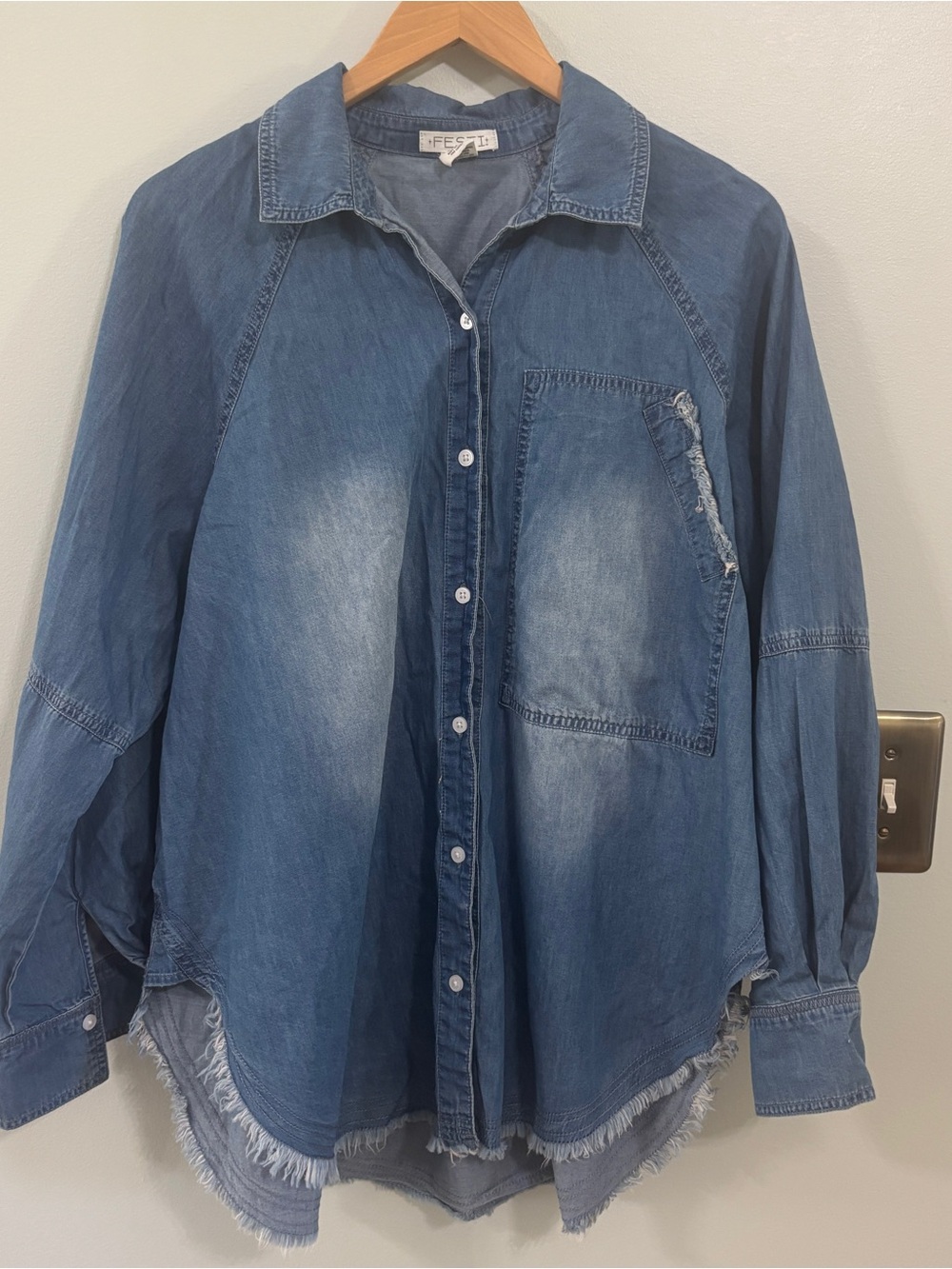Torrid Festi denim button down oversize size 00